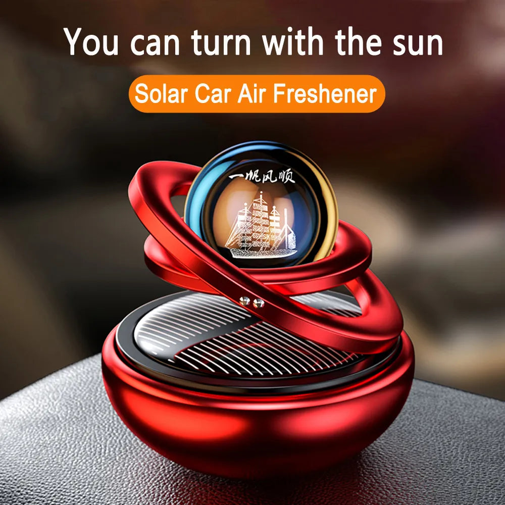 Rotating Aromatherapy Diffusing Solar Car Air Freshener